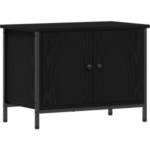 vidaXL - TV - Kast - Zwart - Eiken - 60 - x - 35 - x - 45 - cm - Bewerkt - hout