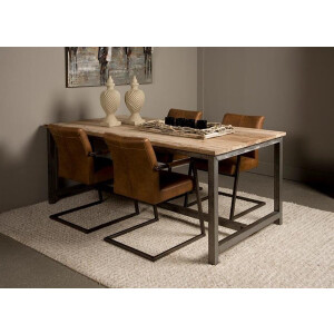 Tower Living Eettafel Venetie - Rechthoek Bruin Hout - 140x90x78cm