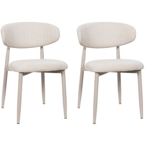 Giga Meubel Eetkamerstoel Alexia - Beige/Beige - Set van 2