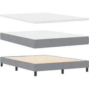 vidaXL - Boxspring - bed - met - matras - Lichtgrijs - 140 - x - 200 - cm - Stof