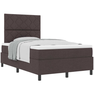vidaXL - Boxspring - bed - met - hoofdeinde - Donkerbruin - 120 - x - 200 - cm - Stof