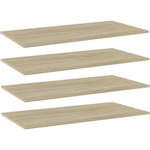 vidaXL - Wandschappen - 4 - st - 80x20x1,5 - cm - spaanplaat - sonoma - eikenkleurig