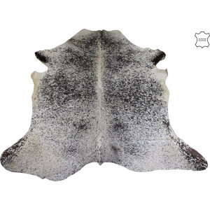 J-Line tapijt Koeienvel - leer - zwart/wit/grijs