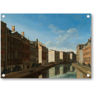 Gezicht op de Gouden Bocht in de Herengracht - Tuinposter 70x50 - Wanddecoratie - Gerrit Berckheyde - Meesterwerken
