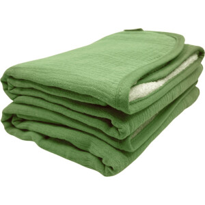 Smikkels – hydrofiele babydoeken 60×60 – set van 2 – bio katoen + badstof – groen - baby handdoek