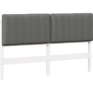 vidaXL - Gestoffeerd - hoofdbord - met - hoofdeinde - Wit - en - Lichtgrijs - 150 - cm
