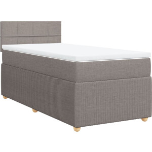vidaXL - Boxspring - met - matras - stof - taupe - 100x200 - cm