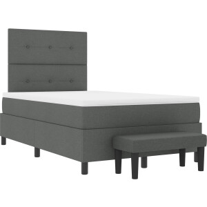 vidaXL - Boxspring - bed - met - kussen - Donkergrijs - 120 - x - 200 - cm - Stof
