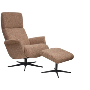 Goossens Fauteuil Zenica - Met Armleuning - Stof - Rood
