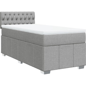 vidaXL - Boxspring - met - matras - stof - lichtgrijs - 100x200 - cm
