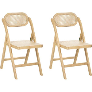 BELIANI ORAISON - Set van 2 eetkamerstoelen - Lichtbruin - Bamboehout