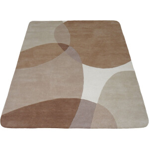 Vloerkleed Abstract Beige/Bruin - Rounded Corners 200 x 280 cm
