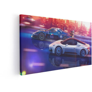 Artaza Canvas Schilderij Auto - 120x60 cm - Maserati Wanddecoratie - Muurdecoratie Raceauto - Decoratie Woonkamer - Schilderijen Op Canvas