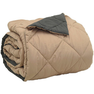 vidaXL - Volledig - Jaar - Dekbed - Antraciet - en - Taupe - 220 - x - 240 - cm - Microvezel