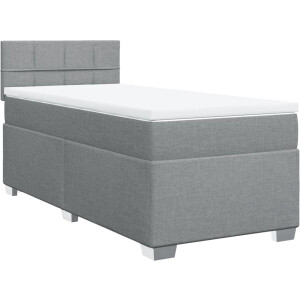 vidaXL - Boxspring - met - matras - stof - lichtgrijs - 100x200 - cm