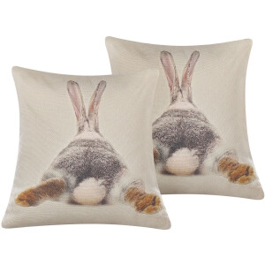 BUXUS - Sierkussen set van 2 - Taupe - 45 x 45 cm - Polyester