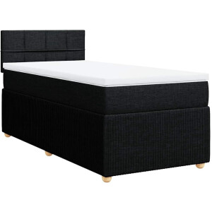 vidaXL - Boxspring - met - matras - stof - zwart - 80x200 - cm