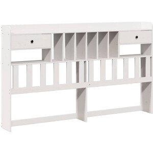vidaXL - Hoofdbord - met - opbergruimte - 180 - cm - massief - grenenhout - wit