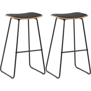 vidaXL - Barstoelen - 2 - st - kunstleer - zwart