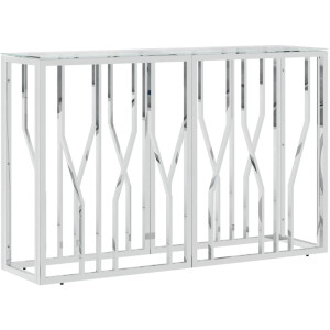 vidaXL Wandtafel - Wandtafels - Tafel - Haltafel - Wandtafel 110x30x70 cm roestvrij staal en glas