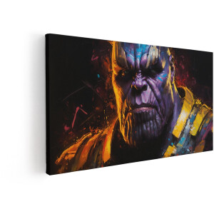 Artaza Canvas Schilderij Krachtige Paarse Titan met Woeste Blik - Artistieke Expressie - 60x30 cm - Wanddecoratie Woonkamer - Schilderijen - Muurdecoratie