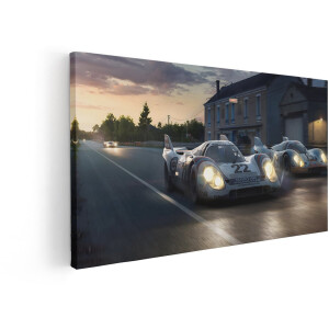 Artaza Canvas Schilderij Porsche 917 - 80x40 cm - Wanddecoratie Le Mans Racewagen - Muurdecoratie Auto Vintage - Decoratie Mannen Kamer