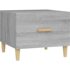 vidaXL - Salontafel - 50x50x40 - cm - bewerkt - hout - grijs - sonoma - eikenkleurig