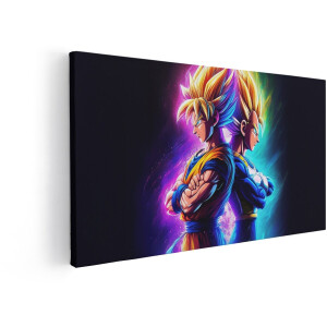 Artaza Canvas Schilderij Goku En Vegeta - 80x40 cm - Anime Wanddecoratie Dragon Ball - Muurdecoratie Jongenskamer - Schilderijen Op Canvas
