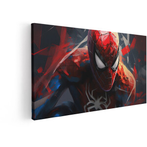 Artaza Canvas Schilderij Spiderman - 80x40 cm - Wanddecoratie Superheld - Muurdecoratie Jongenskamer - Decoratie Marvel Abstract