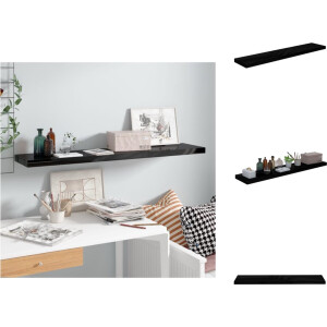 vidaXL Wandschap - Wandschappen - Zwevend Schap - Zwevende Schappen - Wandschap zwevend 120x23,5x3,8 cm MDF hoogglans zwart