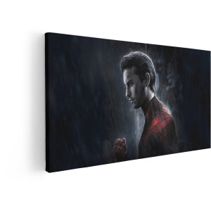 Artaza Canvas Schilderij Spider-Man - 120x60 cm - Marvel Wanddecoratie - Muurdecoratie Film - Schilderijen Superheld Portret