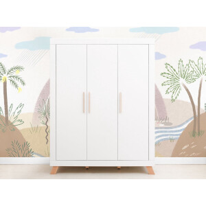 Bopita Lisa Kledingkast Wit / Naturel 3-Deurs