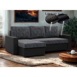 Hoekbank LUNA - Universeel --- Slaapbank met 2 X opbergruimte - Links of Rechts - Direct Leverbaar - Zetel met slaapgedeelte - 3 zits---"Lawa17-Soft11"