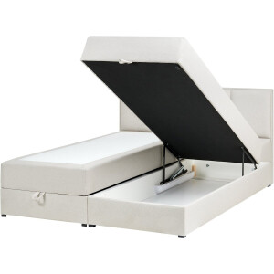 BELIANI BARONET - Boxspringbed - Off-white - 160 x 200 cm - Stof