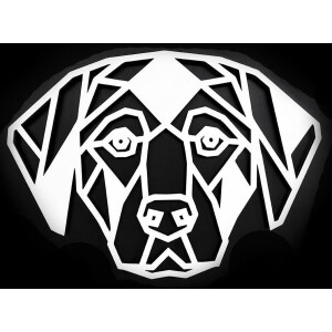 Houten Dierenkop • Houten Hond • Dierenkop Hond • Middel • Wit MDF • Houten Dier • Wandecoratie