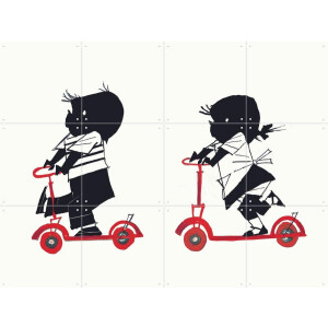 IXXI Step, Fiep Westendorp - 80 x 60 cm - Gratis ophangtool - Grote wanddecoratie en posters - Illustraties, Speels, Cartoonesk, Babykamer