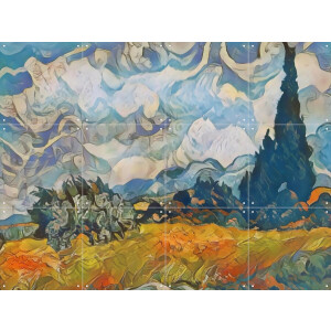 IXXI Wheatfield with Cypresses Picasso style, Seaways & Van Gogh 21st Century - 80 x 60 cm - Gratis ophangtool - Grote wanddecoratie en posters -