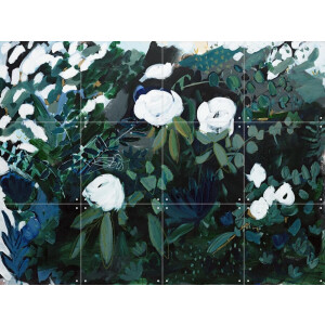 IXXI Black Floral, Green Barn Studio - 80 x 60 cm - Gratis ophangtool - Grote wanddecoratie en posters - Olieverf, Abstract, Woonkamer, Slaapkamer