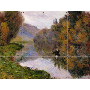 IXXI Boat on the Seine near Jeufosse, Claude Monet & Bridgeman Images - 80 x 60 cm - Gratis ophangtool - Grote wanddecoratie en posters -