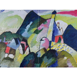 IXXI Murnau with Church II, Kandinsky & Bridgeman Images - 80 x 60 cm - Gratis ophangtool - Grote wanddecoratie en posters - Abstract, Klassiek
