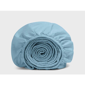 Yumeko hoeslaken percal katoen blauw 180x210x30 - Bio, eco & fairtrade