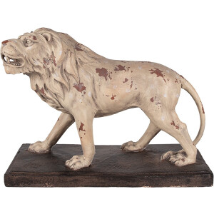 Clayre & Eef Decoratie Beeld Leeuw 55x23x40 cm Beige Bruin Magnesium (MGO)