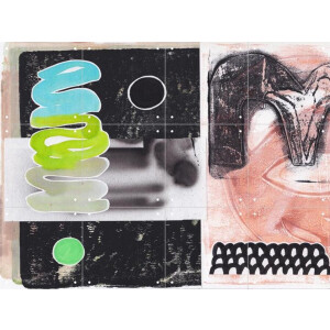 IXXI Grafitti Groove, Henriette Visscher - 80 x 60 cm - Gratis ophangtool - Grote wanddecoratie en posters - Grafisch Ontwerp, Collage, Speels