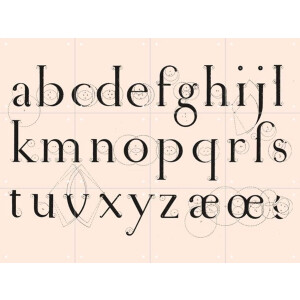 IXXI Alphabet Lowercase, Aster Edition - 80 x 60 cm - Gratis ophangtool - Grote wanddecoratie en posters - Line art, Typografie, Grafisch Ontwerp,