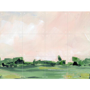 IXXI Rose Sky, Green Barn Studio - 80 x 60 cm - Gratis ophangtool - Grote wanddecoratie en posters - Abstract, Kleurrijk, Olieverf, Impressionisme