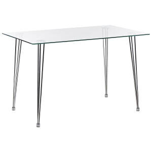 BELIANI WINSTON - Eettafel - Zilver - 70 x 120 cm - Veiligheidsglas