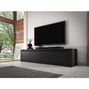 Meubella - TV-Meubel Monaco - Mat Zwart - 4 deuren - 170 cm