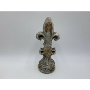Ornament Franse lelie beton grijs 28 x 9 cm decoratie beeld | 785821 | Home Sweet Home | Stoer & Sober Woonstijl