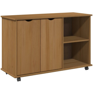 vidaXL - Rollende - kast - Honing - bruin - 100 - x - 39 - x - 65,5 - cm - Massief - vurenhout