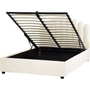 BELIANI VINCENNES - Bed met opbergruimte - Wit - 140 x 200 cm - Fluweel
